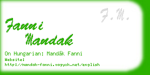 fanni mandak business card