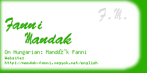 fanni mandak business card